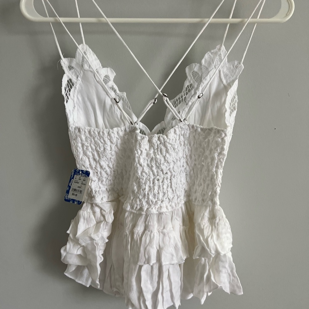 🌟LAST ONE! FREE PEOPLE ADELLA CAMI TANK-White Color-Size Medium - Picture 14 of 16